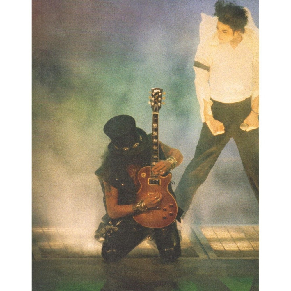 Michael Jackson c. 1990s with Slash Guns N' Roses Live Stage Performance  Print